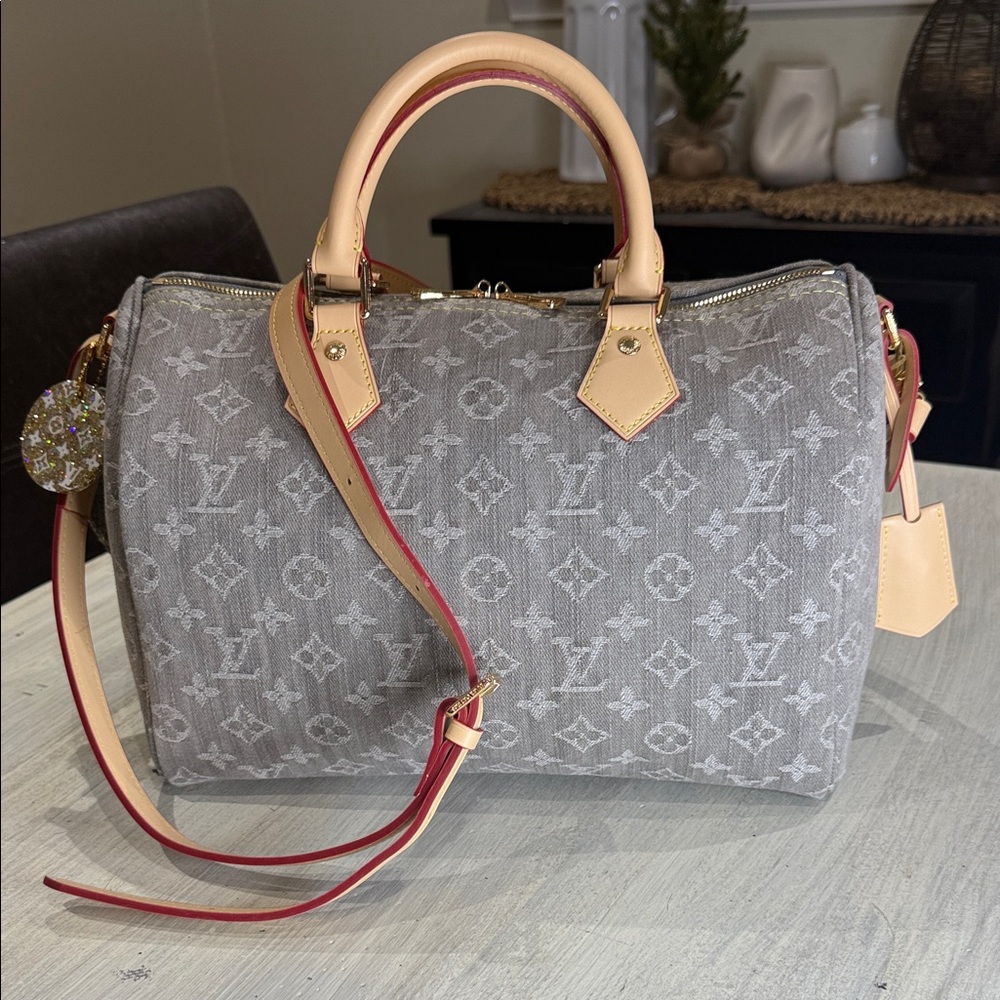Gray Monogram Denim Bag-NEW